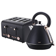 Darrahopens Appliances > Kitchen Appliances Pronti Rose Trim Collection Toaster & Kettle Bundle - Black