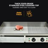 Darrahopens Appliances > Kitchen Appliances THERMOMATE Electric Griddle Commercial Stainless Steel 4400W BBQ Grill Hot Plate Extra Large