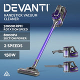 darrahopens Appliances > Vacuum Cleaners Devanti 150 Cordless Handheld Stick Vacuum Cleaner 2 Speed   Purple And Grey