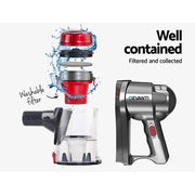 darrahopens Appliances > Vacuum Cleaners Devanti Corded Handheld Bagless Vacuum Cleaner - Red and Silver
