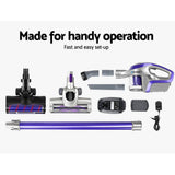 darrahopens Appliances > Vacuum Cleaners Devanti Cordless 150W Handstick Vacuum Cleaner - Purple and Grey