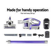 darrahopens Appliances > Vacuum Cleaners Devanti Cordless Stick Vacuum Cleaner - Purple & Grey