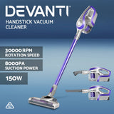 darrahopens Appliances > Vacuum Cleaners Devanti Cordless Stick Vacuum Cleaner - Purple & Grey