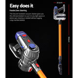 darrahopens Appliances > Vacuum Cleaners Devanti Handheld Vacuum Cleaner Cordless Stick Handstick Car Vac Bagless 2-Speed LED Headlight Gold