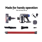 darrahopens Appliances > Vacuum Cleaners Devanti Handheld Vacuum Cleaner Cordless Stick Handstick Vac Bagless 2-Speed Headlight Red