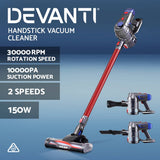 darrahopens Appliances > Vacuum Cleaners Devanti Handheld Vacuum Cleaner Cordless Stick Handstick Vac Bagless 2-Speed Headlight Red