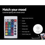 darrahopens Artiss Bedside Tables 2 Drawers Side Table RGB LED High Gloss Nightstand White