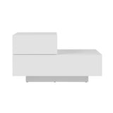 darrahopens Artiss Bedside Tables 2 Drawers Side Table RGB LED High Gloss Nightstand White