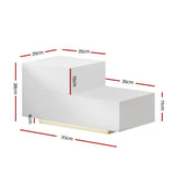 darrahopens Artiss Bedside Tables 2 Drawers Side Table RGB LED High Gloss Nightstand White