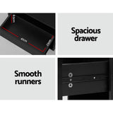 darrahopens Artiss Bedside Tables Side Table RGB LED Drawers Nightstand High Gloss Black