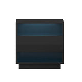 darrahopens Artiss Bedside Tables Side Table RGB LED Drawers Nightstand High Gloss Black