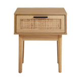 darrahopens Artiss Bedside Tables Table 1 Drawer Storage Cabinet Rattan Wood Nightstand