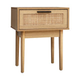darrahopens Artiss Bedside Tables Table 1 Drawer Storage Cabinet Rattan Wood Nightstand