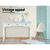 darrahopens Artiss Hall Console Table Hallway Side Dressing Entry Wooden French Drawer White