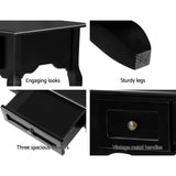 darrahopens Artiss Hallway Console Table Hall Side Dressing Entry Display 3 Drawers Black