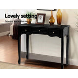 darrahopens Artiss Hallway Console Table Hall Side Dressing Entry Display 3 Drawers Black