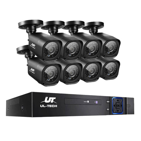 darrahopens Audio & Video > CCTV UL-TECH 8CH 5 IN 1 DVR CCTV Security System Video Recorder /w 8 Cameras 1080P HDMI Black