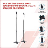 darrahopens Audio & Video > Musical Instrument & Accessories 2pcs Speaker Stands Stand Rear Surround Sound Satellite Speakers Adjustable