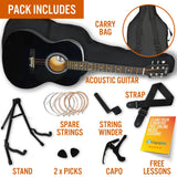 Darrahopens Audio & Video > Musical Instrument & Accessories 3rd Avenue Acoustic Guitar Premium Pack - Black