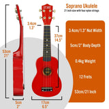 Darrahopens Audio & Video > Musical Instrument & Accessories 3rd Avenue Soprano Ukulele - Red