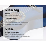 darrahopens Audio & Video > Musical Instrument & Accessories Alpha 34" Inch Guitar Classical Acoustic Cutaway Wooden Ideal Kids Gift Children 1/2 Size Blue with Capo Tuner