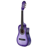 darrahopens Audio & Video > Musical Instrument & Accessories Alpha 34" Inch Guitar Classical Acoustic Cutaway Wooden Ideal Kids Gift Children 1/2 Size Purple with Capo Tuner