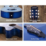 darrahopens Audio & Video > Musical Instrument & Accessories ALPHA 38 Inch Wooden Acoustic Guitar Blue