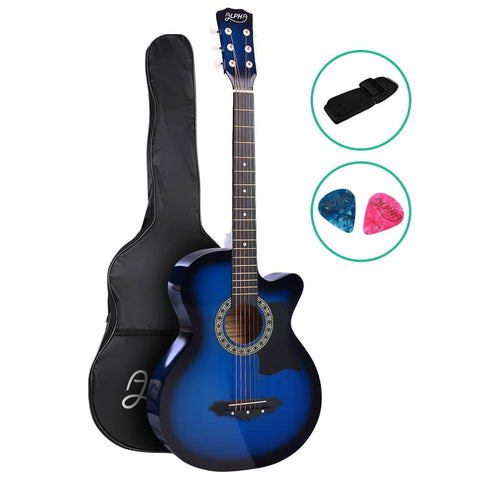 darrahopens Audio & Video > Musical Instrument & Accessories ALPHA 38 Inch Wooden Acoustic Guitar Blue