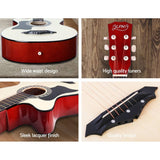 darrahopens Audio & Video > Musical Instrument & Accessories ALPHA 38 Inch Wooden Acoustic Guitar Left handed - Natural Wood