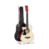 darrahopens Audio & Video > Musical Instrument & Accessories ALPHA 38 Inch Wooden Acoustic Guitar Left handed with Accessories set Natural Wood