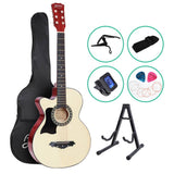 darrahopens Audio & Video > Musical Instrument & Accessories ALPHA 38 Inch Wooden Acoustic Guitar Left handed with Accessories set Natural Wood