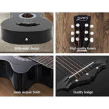 darrahopens Audio & Video > Musical Instrument & Accessories ALPHA 38 Inch Wooden Acoustic Guitar with Accessories set Black