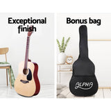 darrahopens Audio & Video > Musical Instrument & Accessories ALPHA 41 Inch Wooden Acoustic Guitar Natural Wood