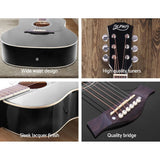 darrahopens Audio & Video > Musical Instrument & Accessories ALPHA 41 Inch Wooden Acoustic Guitar with Accessories set Black