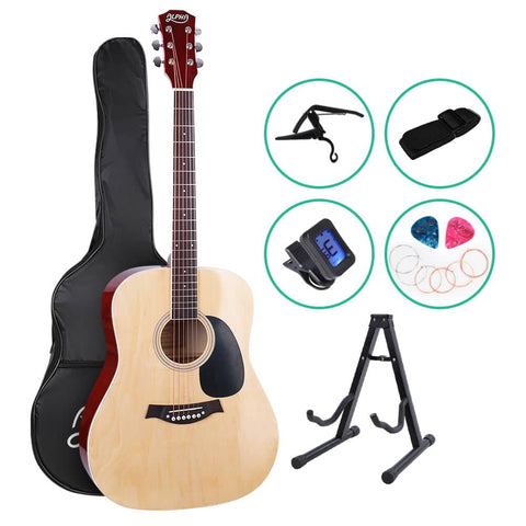 darrahopens Audio & Video > Musical Instrument & Accessories ALPHA 41 Inch Wooden Acoustic Guitar with Accessories set Natural Wood