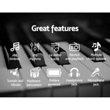 darrahopens Audio & Video > Musical Instrument & Accessories Alpha 61 Keys Electronic Piano Keyboard LED Electric Silver with Music Stand for Beginner