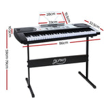 darrahopens Audio & Video > Musical Instrument & Accessories Alpha 61 Keys Electronic Piano Keyboard LED Electric Silver with Music Stand for Beginner