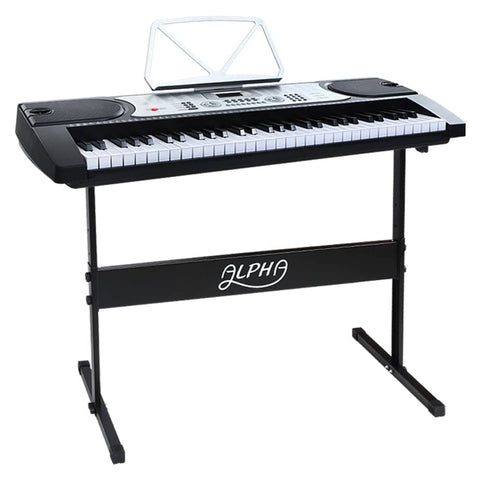 darrahopens Audio & Video > Musical Instrument & Accessories Alpha 61 Keys Electronic Piano Keyboard LED Electric Silver with Music Stand for Beginner