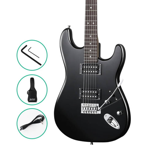 darrahopens Audio & Video > Musical Instrument & Accessories Alpha Electric Guitar Music String Instrument Rock Black Carry Bag Steel String