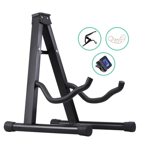 darrahopens Audio & Video > Musical Instrument & Accessories ALPHA Folding Acoustic Guitar Stand Bass Floor Rack Holder Accessories Pack
