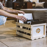 Darrahopens Audio & Video > Musical Instrument & Accessories Crosley Vinyl LP Record Storage Crate Natural Wood Holds up to 75