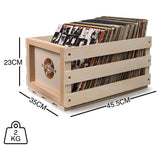 Darrahopens Audio & Video > Musical Instrument & Accessories Crosley Vinyl LP Record Storage Crate Natural Wood Holds up to 75