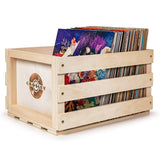 Darrahopens Audio & Video > Musical Instrument & Accessories Crosley Vinyl LP Record Storage Crate Natural Wood Holds up to 75