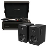 Darrahopens Audio & Video > Musical Instrument & Accessories Crosley Voyager Bluetooth Portable Turntable - Black + Bundled Majority D40 Bluetooth Speakers - Black