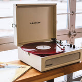 Darrahopens Audio & Video > Musical Instrument & Accessories Crosley Voyager Bluetooth Portable Turntable - Dune + Bundled Crosley Record Storage Display Stand