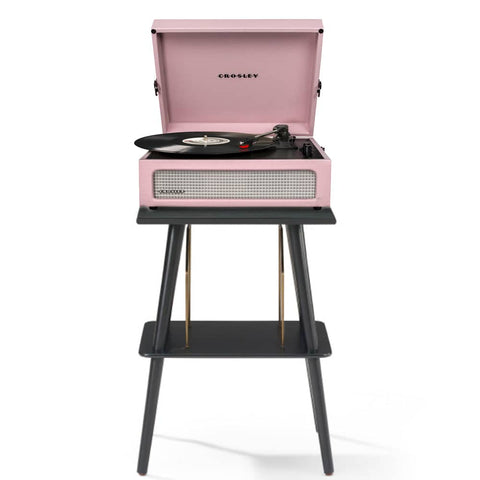 Darrahopens Audio & Video > Musical Instrument & Accessories Crosley Voyager Bluetooth Portable Turntable + Entertainment Stand Bundle - Amethyst