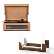 Darrahopens Audio & Video > Musical Instrument & Accessories Crosley Voyager Bluetooth Portable Turntable - Tan + Bundled Crosley Record Storage Display Stand