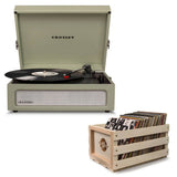 Darrahopens Audio & Video > Musical Instrument & Accessories Crosley Voyager Sage - Bluetooth Portable Turntable  & Record Storage Crate