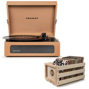 Darrahopens Audio & Video > Musical Instrument & Accessories Crosley Voyager Tan - Bluetooth Portable Turntable  & Record Storage Crate