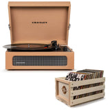 Darrahopens Audio & Video > Musical Instrument & Accessories Crosley Voyager Tan - Bluetooth Portable Turntable  & Record Storage Crate